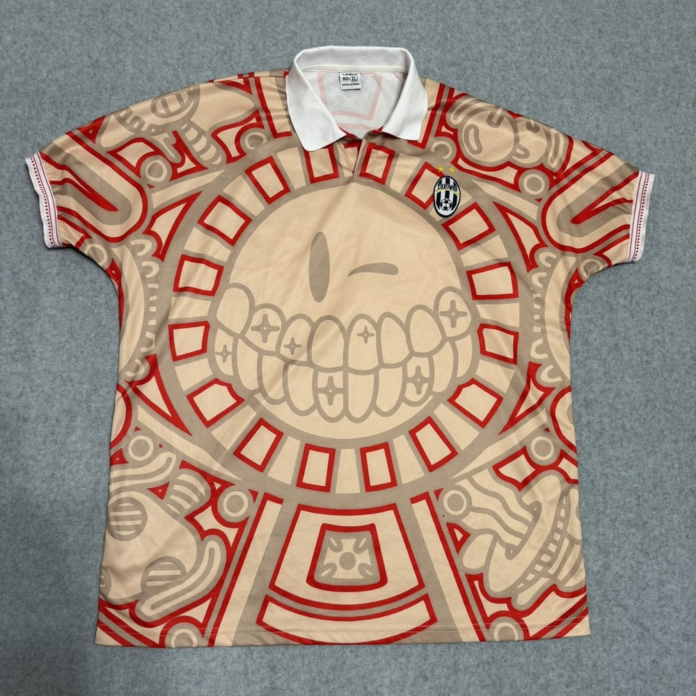🔥 RARE Throwed Streetwear Jersey XL Juventus x Aztec Calendar Grill Face H-Town